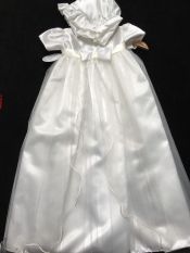 Kinder Christening Gown & Bonnet Long Ivory 6-12 mths